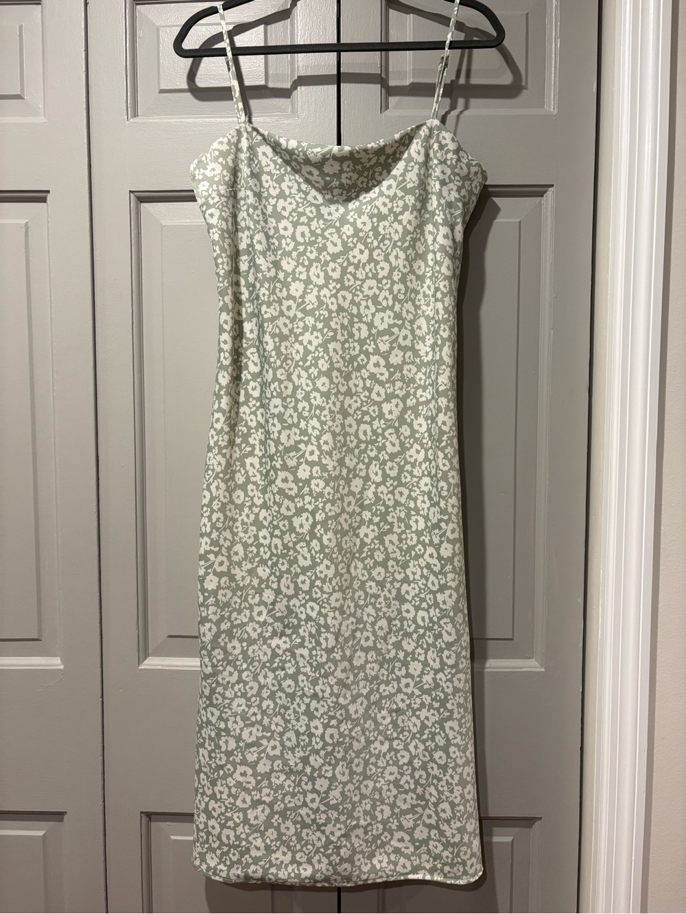 a new day Sage Green Floral Slip Midi Dress